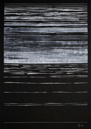 DAWN/DUST, 166 x 240 cm, akryl na tkaninie, 2024